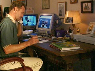 image: Kevin Deyo working in the office
